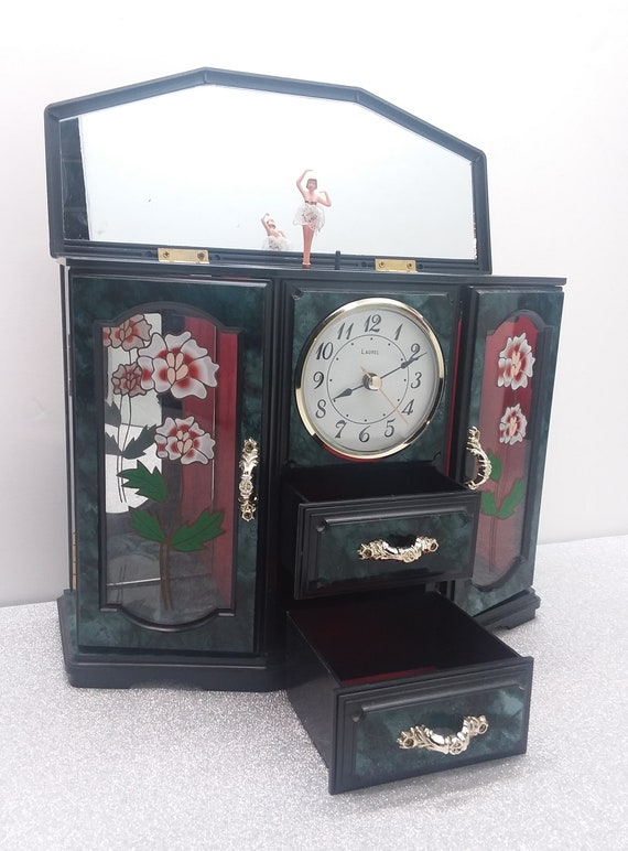 Rare Vintage Eleco Ballerina Clock Music Jewelry Box Asian Etsy