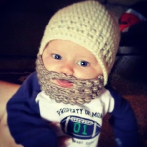 Custom Beard Crochet Hat- Baby Beard Hat- Child Beard Hat- Bobble Beard Hat