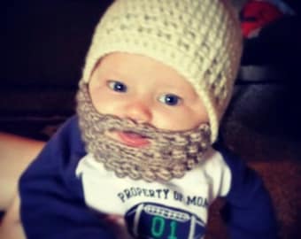 Custom Beard Crochet Hat- Baby Beard Hat- Child Beard Hat- Bobble Beard Hat