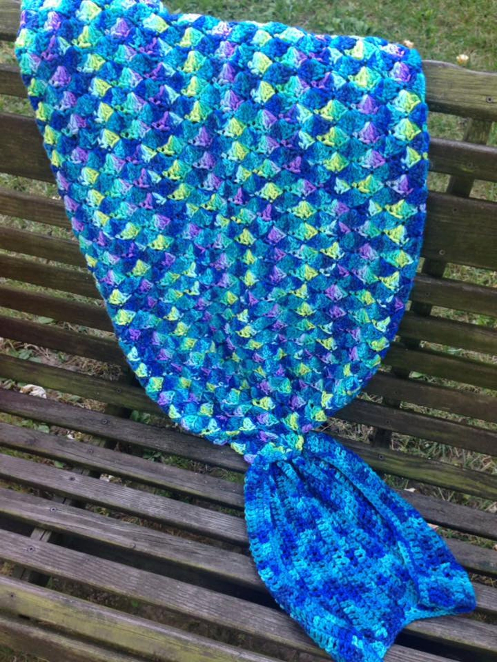 Crocheted Mermaid Tail Blanket Etsy