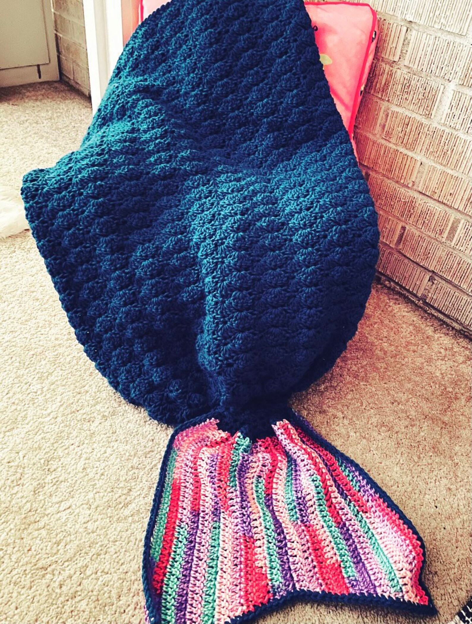 Crocheted Mermaid Tail Blanket Etsy