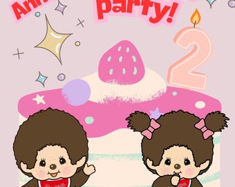 Monchhichi birthday poster
