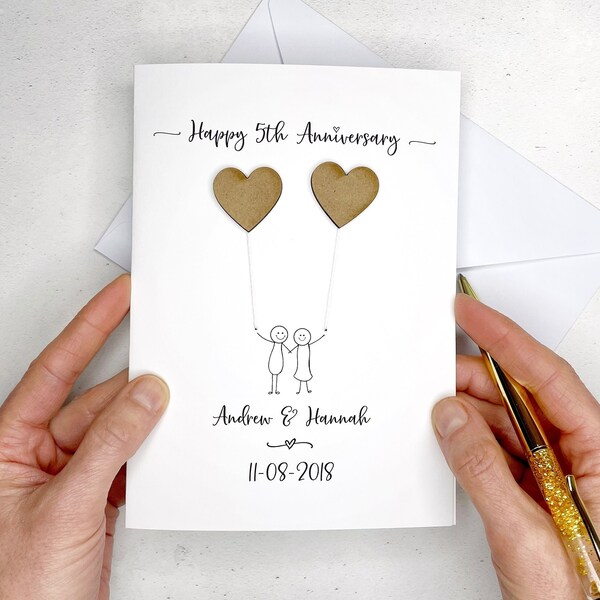 5th Anniversary card - Wood wedding anniversary