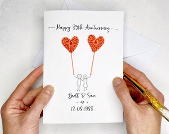 35th Anniversary card - Coral wedding anniversary