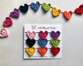 Crochet heart bunting