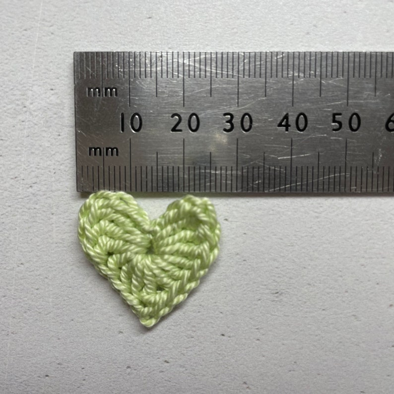 Mini crochet hearts Crochet hearts appliqué image 4