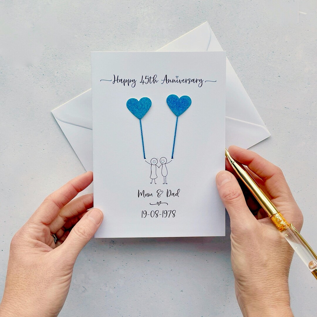 45th Anniversary Card - Sapphire Wedding Anniversary - Etsy