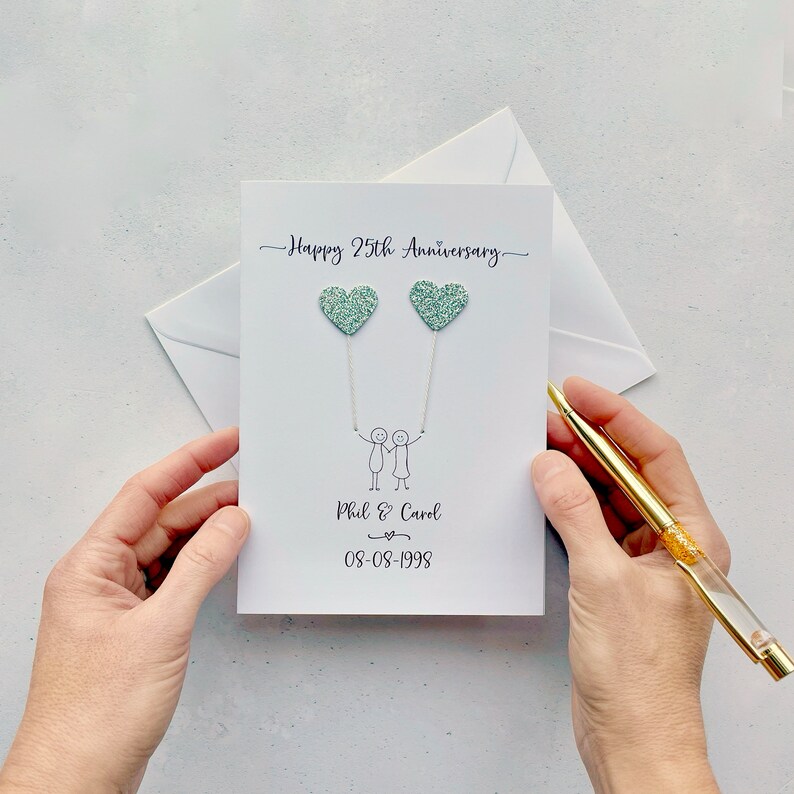 25th Anniversary card Silver wedding anniversary image 1