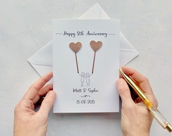 8th Anniversary card - Bronze wedding anniversary