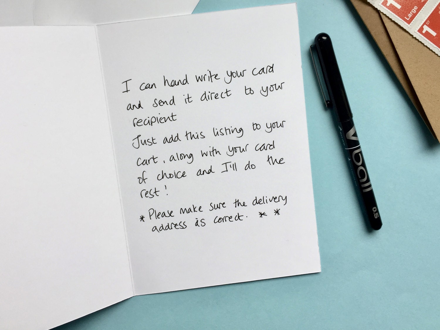 Add a Handwritten Message Inside Your Card Add on Item | Etsy