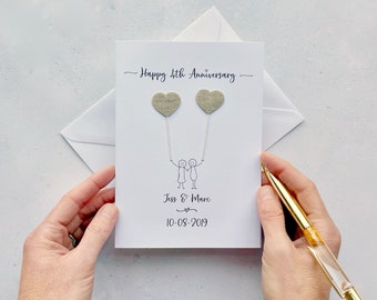 4th Anniversary card - Linen wedding anniversary