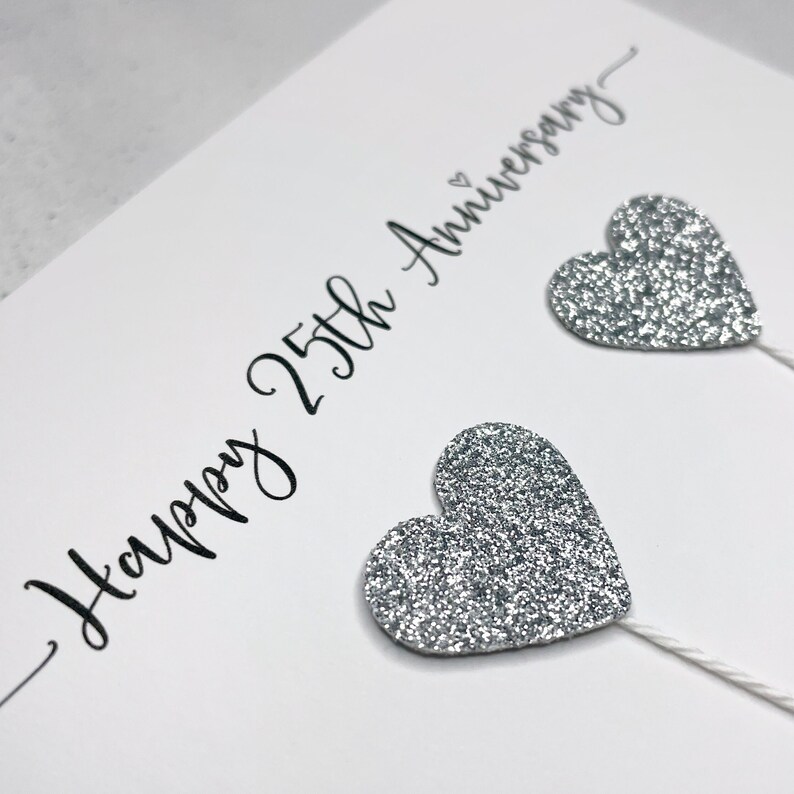 25th Anniversary card Silver wedding anniversary image 3