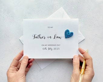 To my Father in law on my wedding day card- Father in law Thank you card