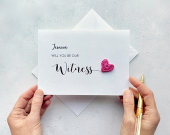 Will you be our Witness card - Can be personalised