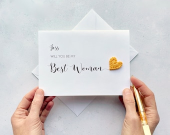 Will you be my Best Woman card - Can be personalised