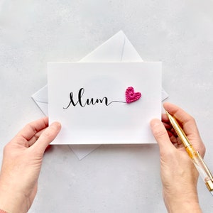 Mother's Day Card - Crochet heart card - Card for Mum - Mom - Mam - Ma - Mummy - Nan - Nana- Grandma