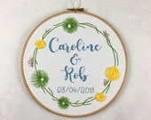 Personalised wedding embroidery hoop