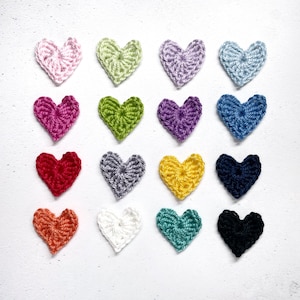 Mini crochet hearts Crochet hearts appliqué image 1