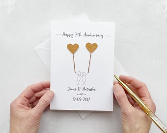 7th Anniversary card - Copper wedding anniversary