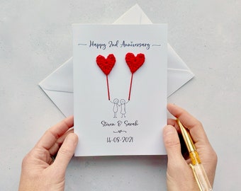 2nd Anniversary card - Cotton wedding anniversary