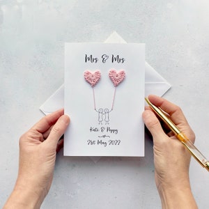 MRS & MRS card - Same sex wedding card - Personalised