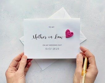 To my Mother in law on my wedding day card - Mother in law Thank you card