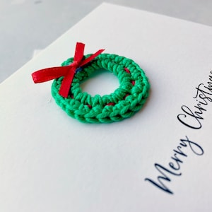 Crochet wreath Christmas card Can be personalised image 2