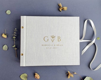 Instax Guest book, Wedding gift 2024, guest album, Gold foil lettering, High quality linen guestbook, Completely handmade