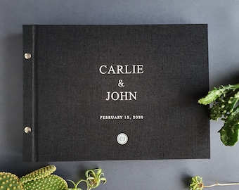Black guest book, with pockets for instax photos, guest album, personalized gift, gift for him and her, Instax mini album