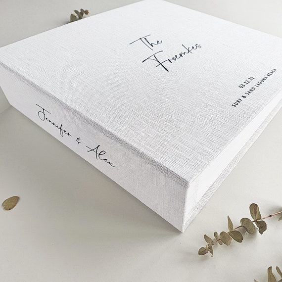 Linen Wedding Guest Book, Polaroid Guest Book, Instax Mini Photo Guest Book, Photo Booth Album, Personalized Wedding Photo Album