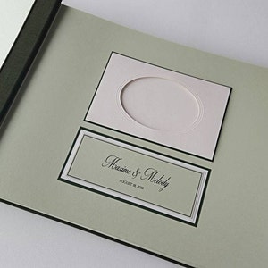 Forest green guest book with instax photo slots and note cards to write, by OreDesignSpace image 3