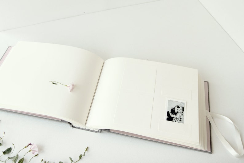 Gray Linen Instax Guest Book With Pockets And Space To Sign By OreDesignSpace