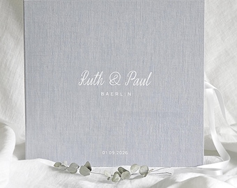 Gold foil Wedding Guest Book | Thick pages with stickers for Instax, Photo booth, and Polaroid photos