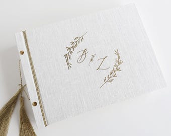 Elegant Wedding Memory Album, Personalized Guest Book for Polaroid and Instax Pictures