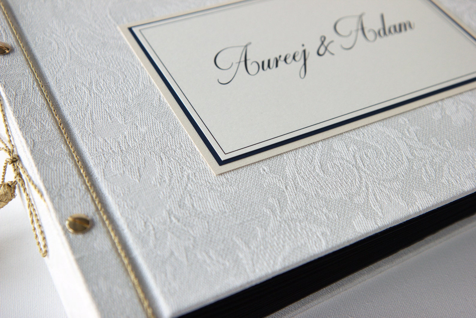 Black Pages Wedding Guest Book With Pockets by Oredesignspace | Etsy