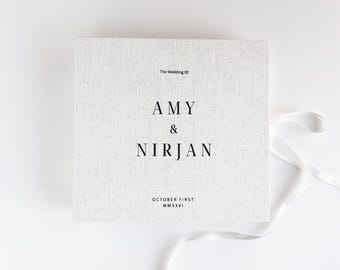 Unique Wedding Guest Book With Pockets for Polaroid, Fuji Instax pictures | Pages with Photo Stickers