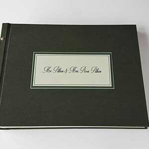 Forest green guest book with instax photo slots and note cards to write, by OreDesignSpace image 2