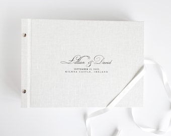 Wedding Guest Book with slots for Polaroid pictures, Instax Photo Guestbook, Elegant Wedding Memory Album, Personalized Keepsake for Couple