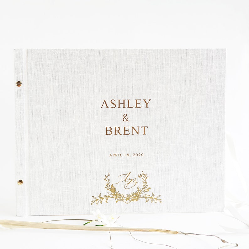Wedding Album with Foil gold Lettering extra Large Etsy