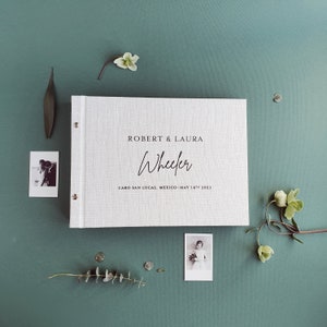 Wedding Album, Personalized Photo Guest book, instax Wedding book, Linen guestbook, Personalized Wedding Gift