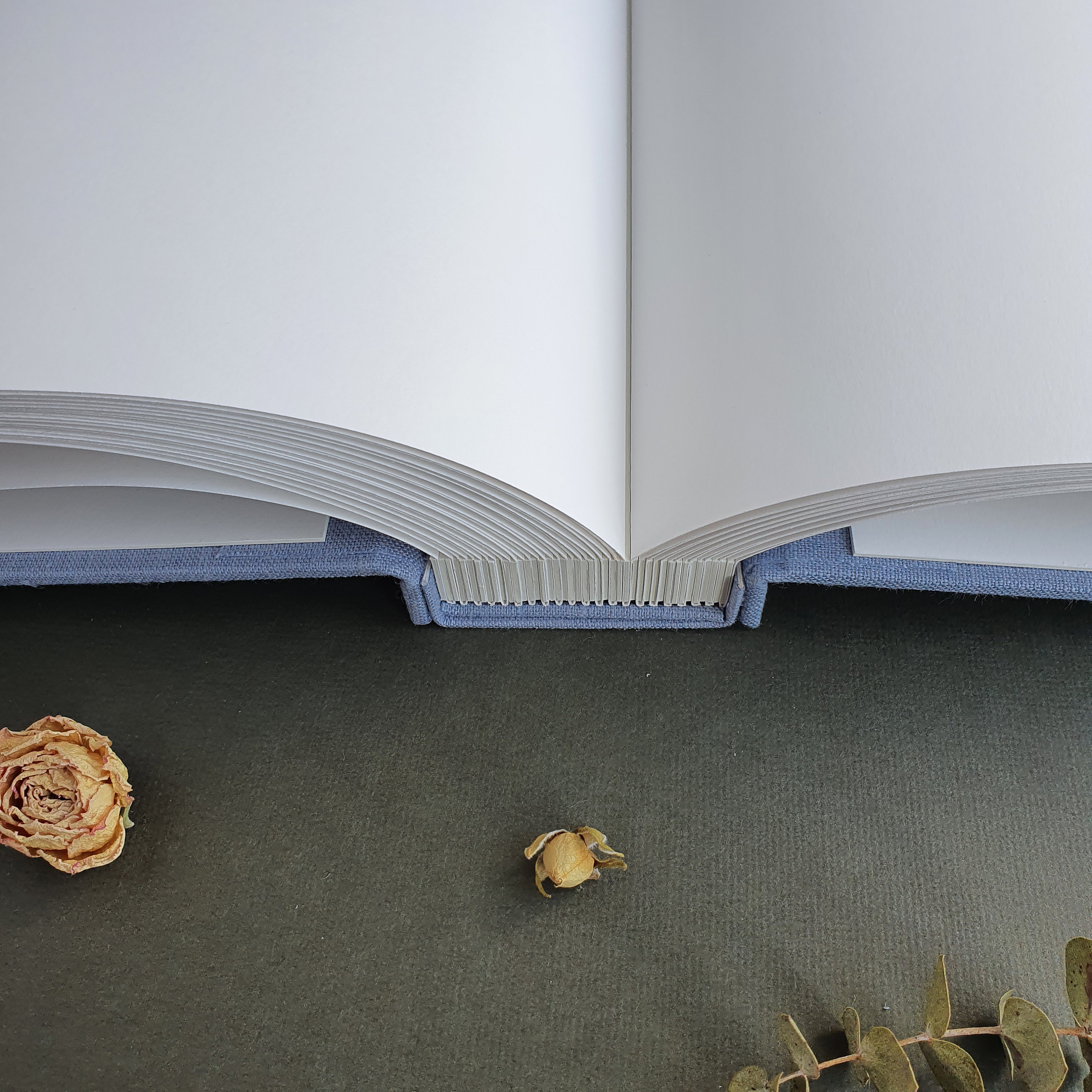 Dusty Blue Wedding Guest Book Blank Pages Available in | Etsy