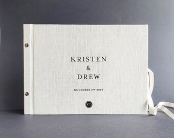 Instax wedding  guest book, Linen photo album, BLACK pages guest book, Perfect gift for a couple