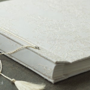 Lace guest book for instax photos wedding album with pockets, By OreDesignSpace
