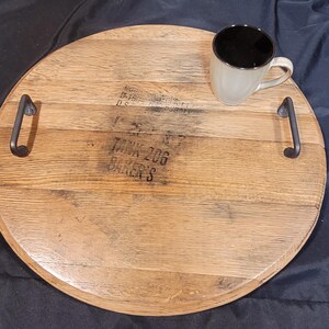 Bakers Bourbon Barrel Head Tray with Optional Lazy Susan