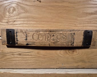 Personalized Engraving on Authentic Kentucky Bourbon Barrel Stave
