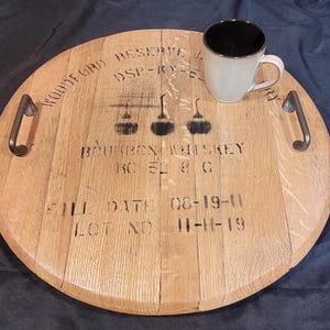 Woodford Reserve Bourbon Barrel Head Tray with Optional Lazy Susan