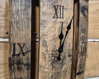 Kentucky Bourbon Barrel Clock: Rustic Whiskey Barrel Stave