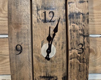 Kentucky Bourbon Barrel Clock: Rustic Whiskey Barrel Stave