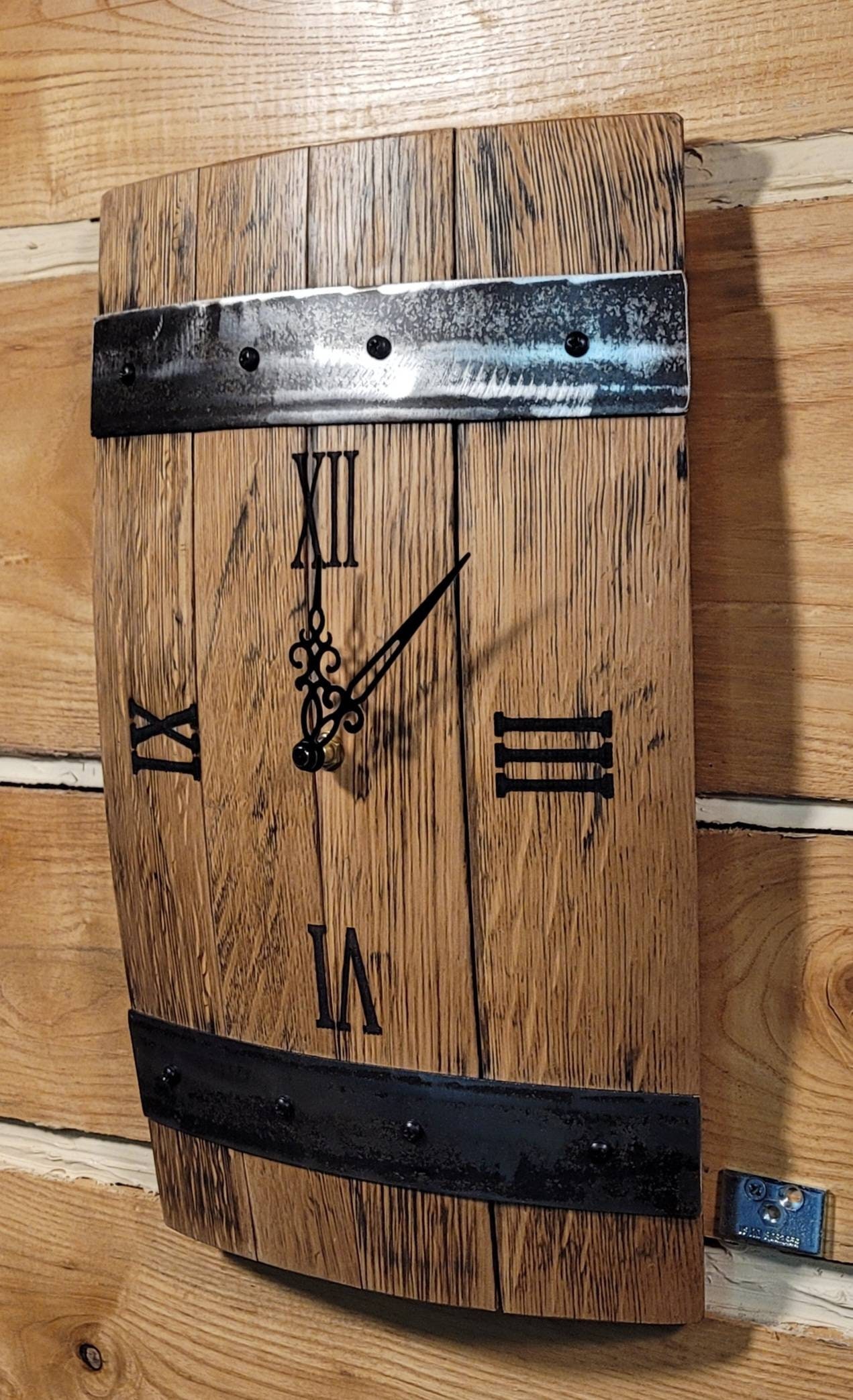 Bourbon Barrel Clock Whiskey Barrel Clock Barrel Stave Clock Etsy