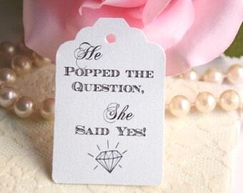 Engagement Party Favors Popcorn Bags He Popped the Question - Etsy